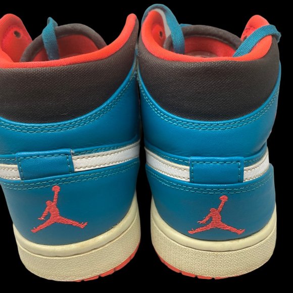 Nike Air Jordan 1 Retro Mid Tropical Teal Infared Mens size 7.5 Womens Size 9 - Picture 6 of 7